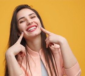 Lady shows off pretty smile